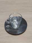 Filiżanka Nespresso do espresso, szklana, metalowa podstawka