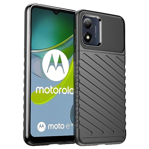 Thunder Case etui Motorola Moto E13 silikonowy pancerny pokrowiec czar