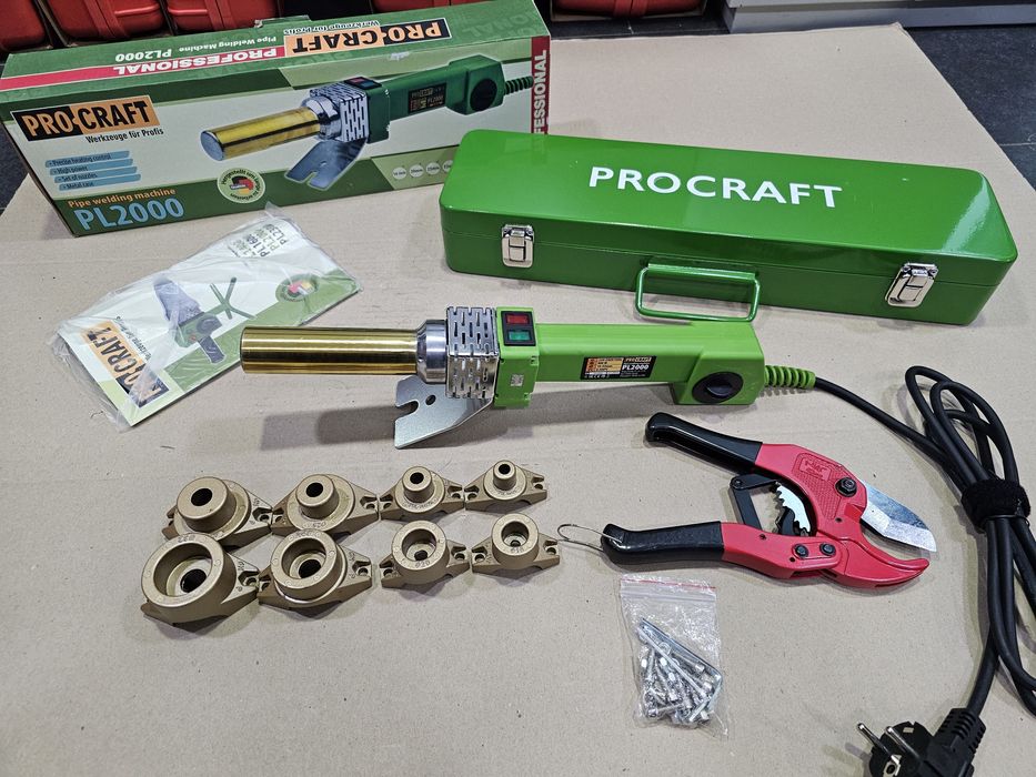 Паяльник для труб ProCraft PL2000 + Ножницы 16-32мм насадки Круглый