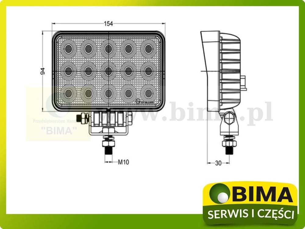 Lampa robocza halogen mocna 60 LED OSRAM 60W Massey Ferguson Renault