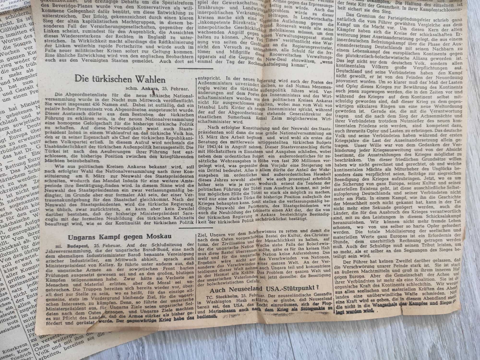 Німецька газета "Neues Wiener Tagblatt". 3 Рейх.