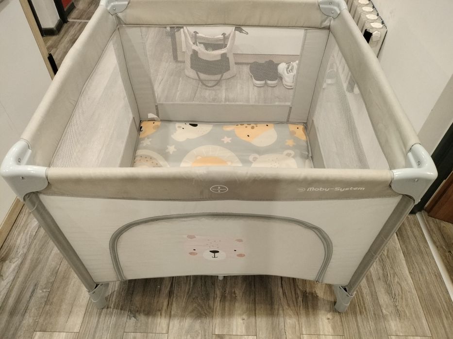 Składany KOJEC ŁÓŻECZKO TURYSTYCZNE - Moby-System Teddy Bear 100x97x77