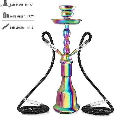 Shisha na 2 węże duża szklana rainbow