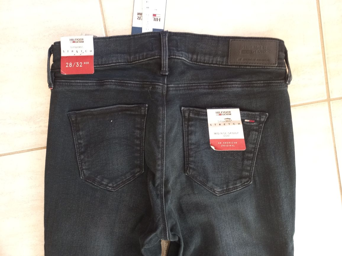 nowe -firmowe spodnie damskie -TOMMY HILFIGER-XS/S-28/32-elastyczne