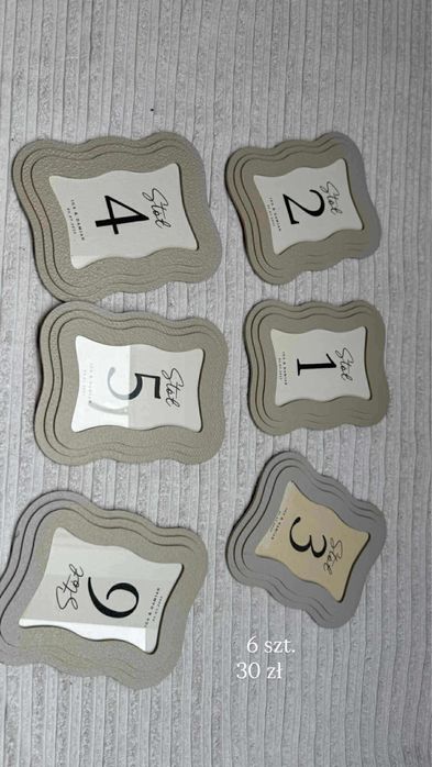 Numery stołów na wesele