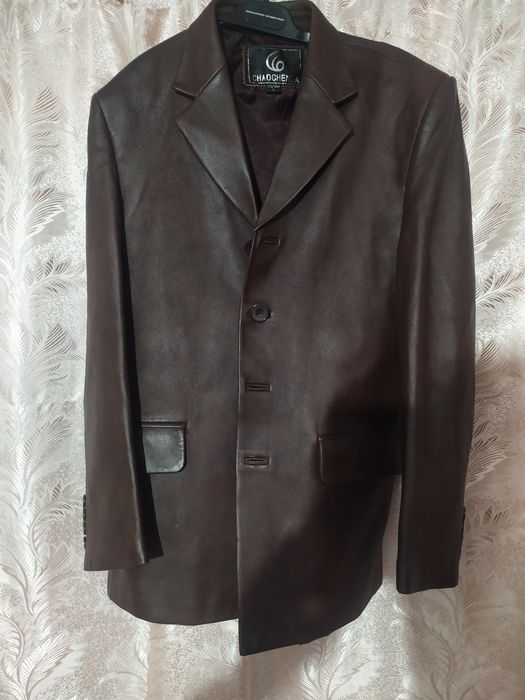 Кожаный чоловічий піджак