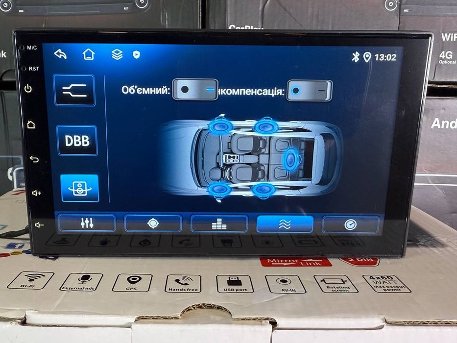 Магнитола 7" 4/64гб 8 Ядер с 4g с Carplay Android Auto Сим-карта