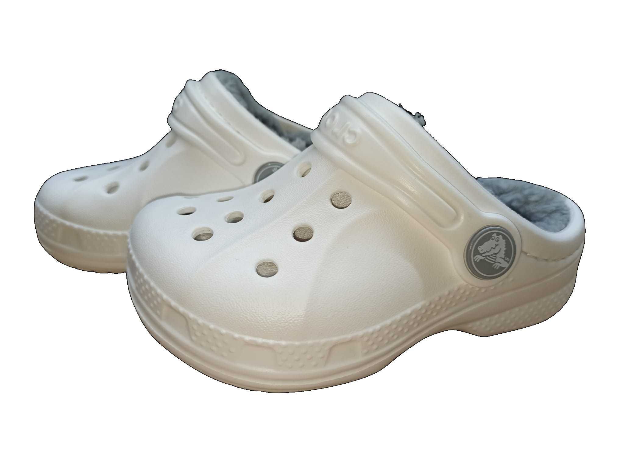 NOWE CROCS klapki kapcie kroksy z podszewką białe r. 22/24 C6/C7