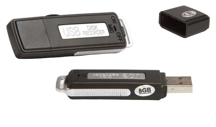 Dyskretny Mini Dyktafon Ukryty Pendrive Podsłuch Szpiegowski 8GB