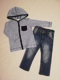 Zestaw bluza H&M i jeansy r. 92 dla chłopca