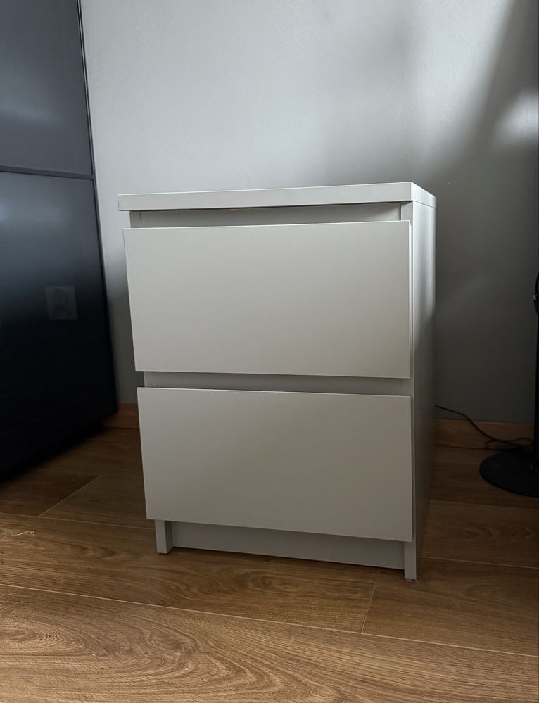 Szafka nocna IKEA MALM szara matowa