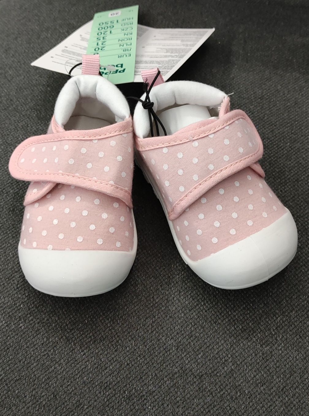 Buty dziecięce buciki różowe w kropeczki białe dla dziewczynki roz. 20
