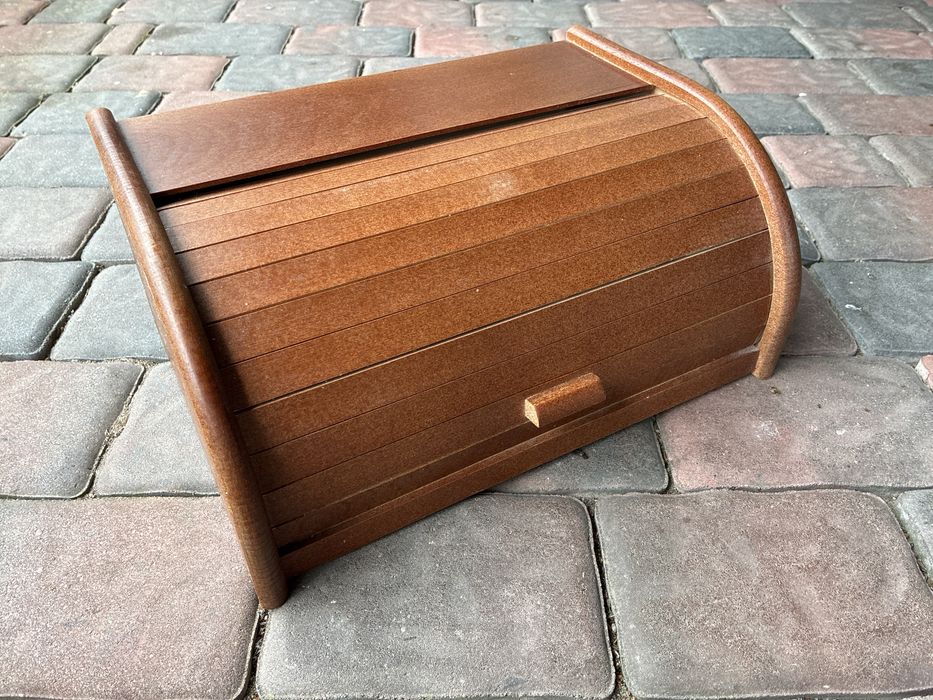 Chlebak drewniany, ciemny dąb