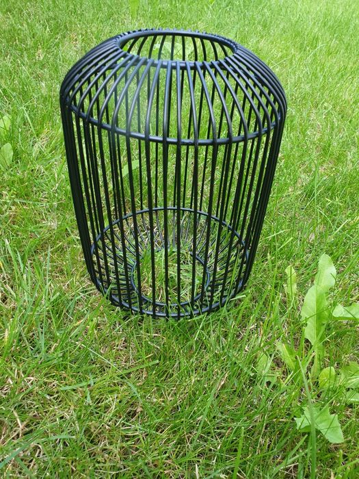 Lampion abażur melalowy czarny, klatka metalowe pręty