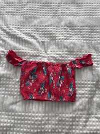 czerwony crop top sinsay xs