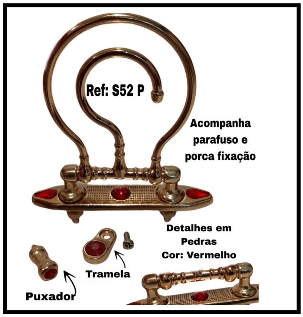 Ganchos de Luxo para Gaiolas
Inclui ganchL, puxador, tramela, parafus