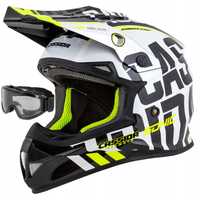 Kask Motocyklowy Cross SONIC Filtr weglowy + GOGLE