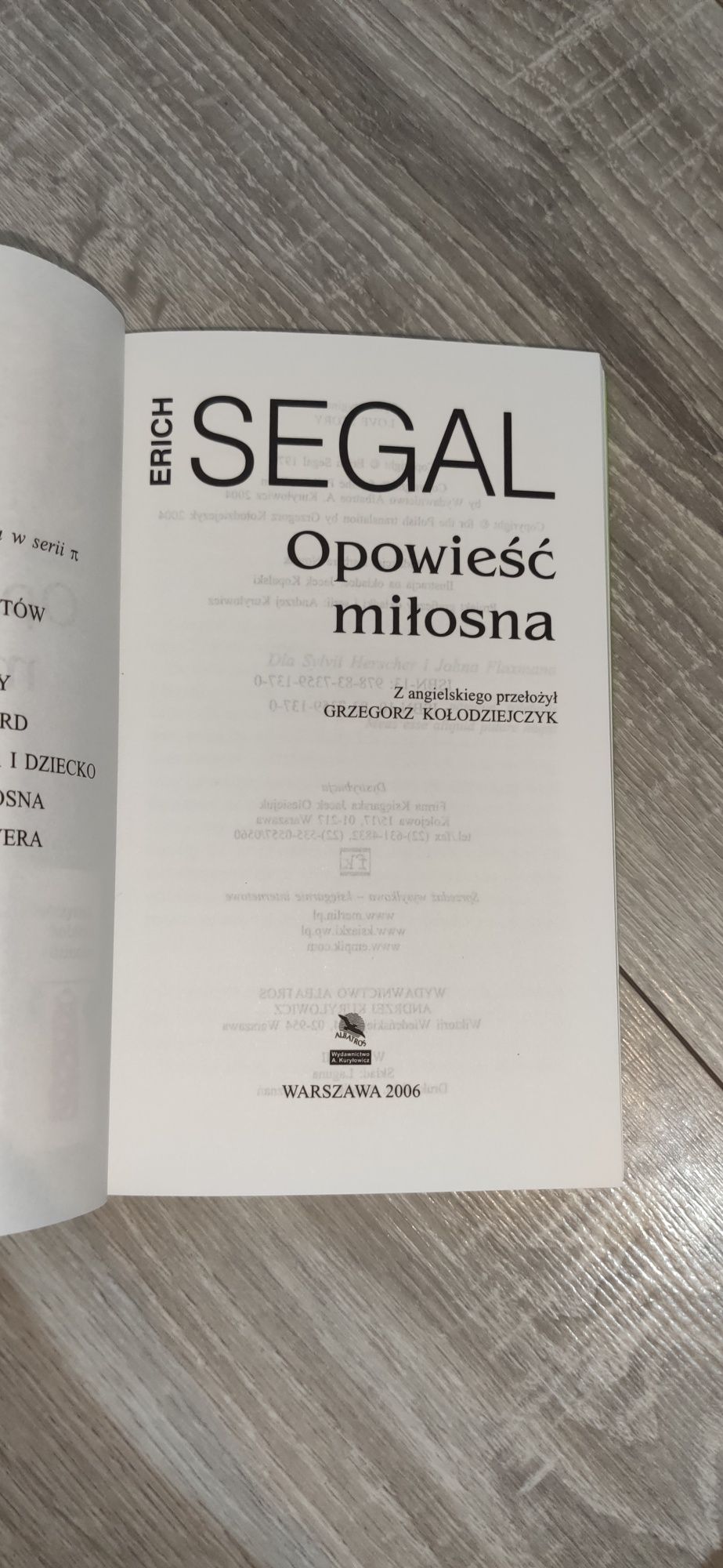 Książka Opowieść miłosna - Erich Segal