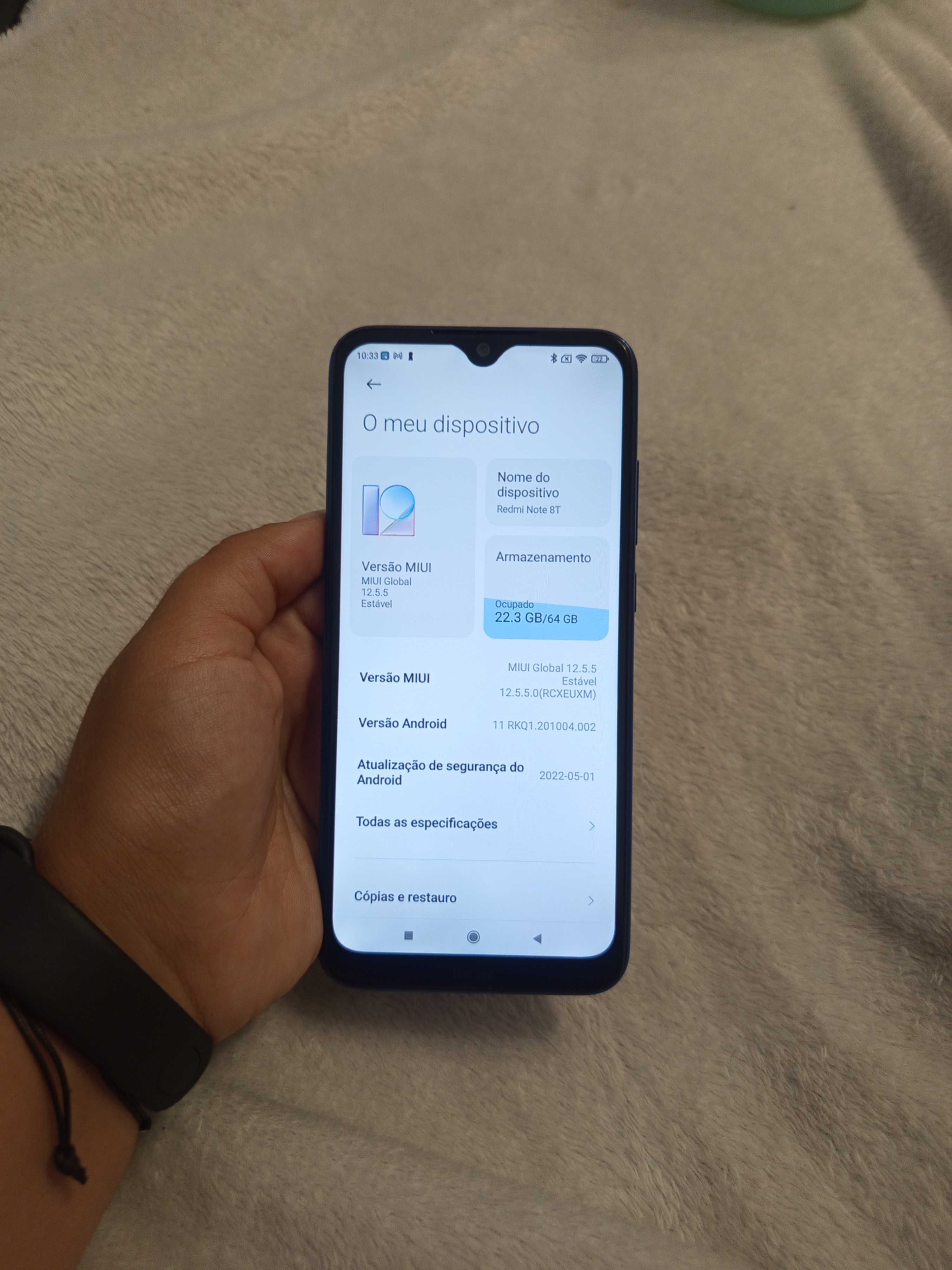 Redmi Note 8T azul