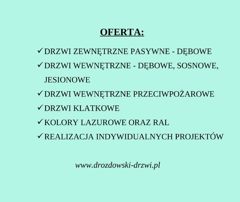 Drzwi zewnętrzne drewniane dębowe dostawa gratis