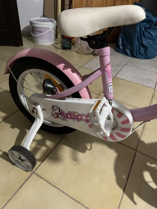 Rowerek rower różowy dziewczęcy CHIPMUNK 14" z bocznymi kółkami