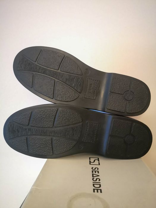 Sapatos em pele preta Seaside Comfort novos n°45