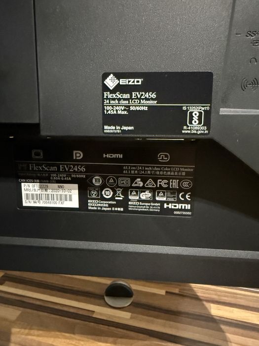 Monitor LED IPS EIZO FLEXSCAN EV2456 24,1 cala 1920x1200 WUXGA