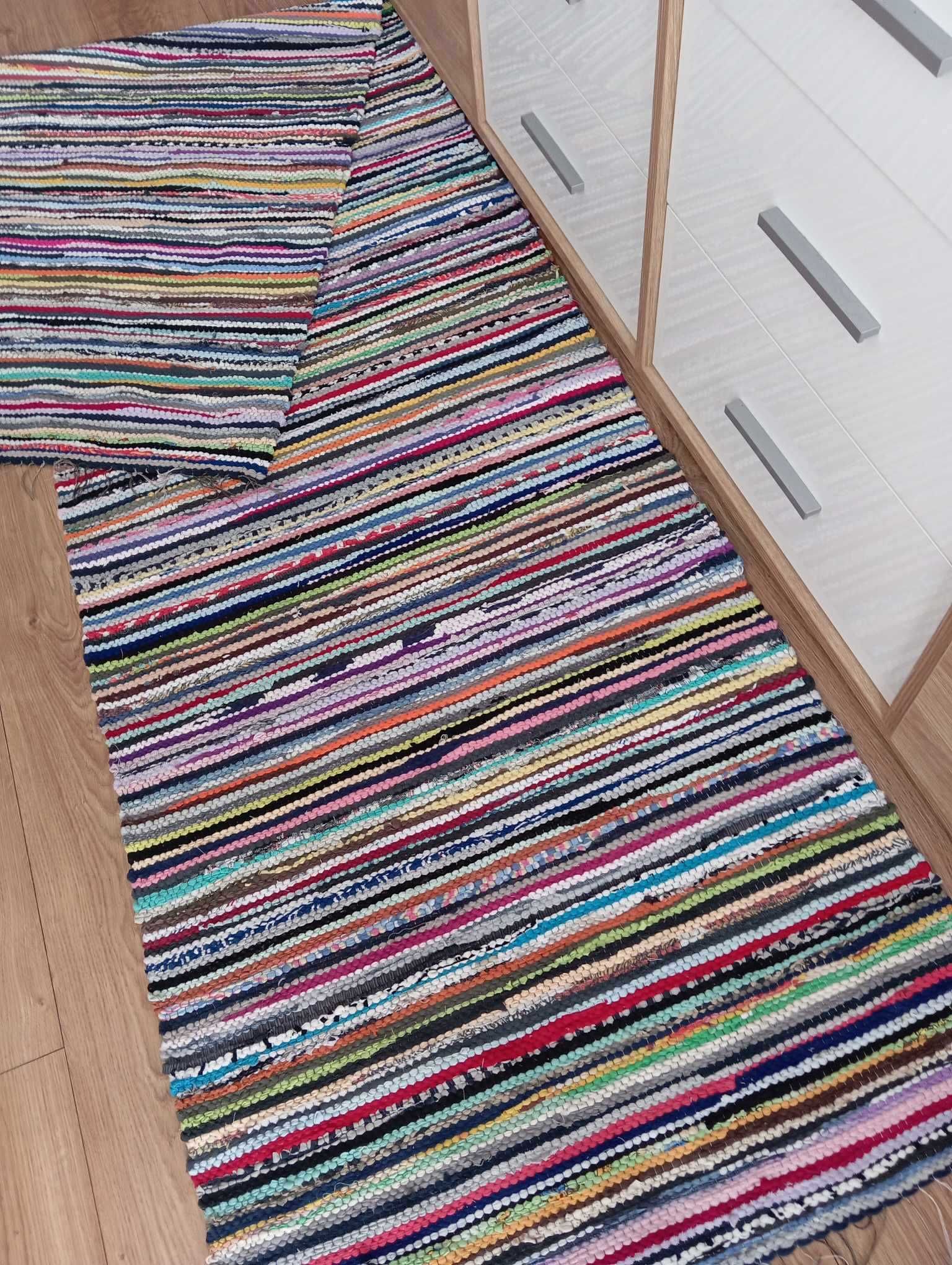 Ludowy dywanik ręcznie tkany rękodzieło 292x73