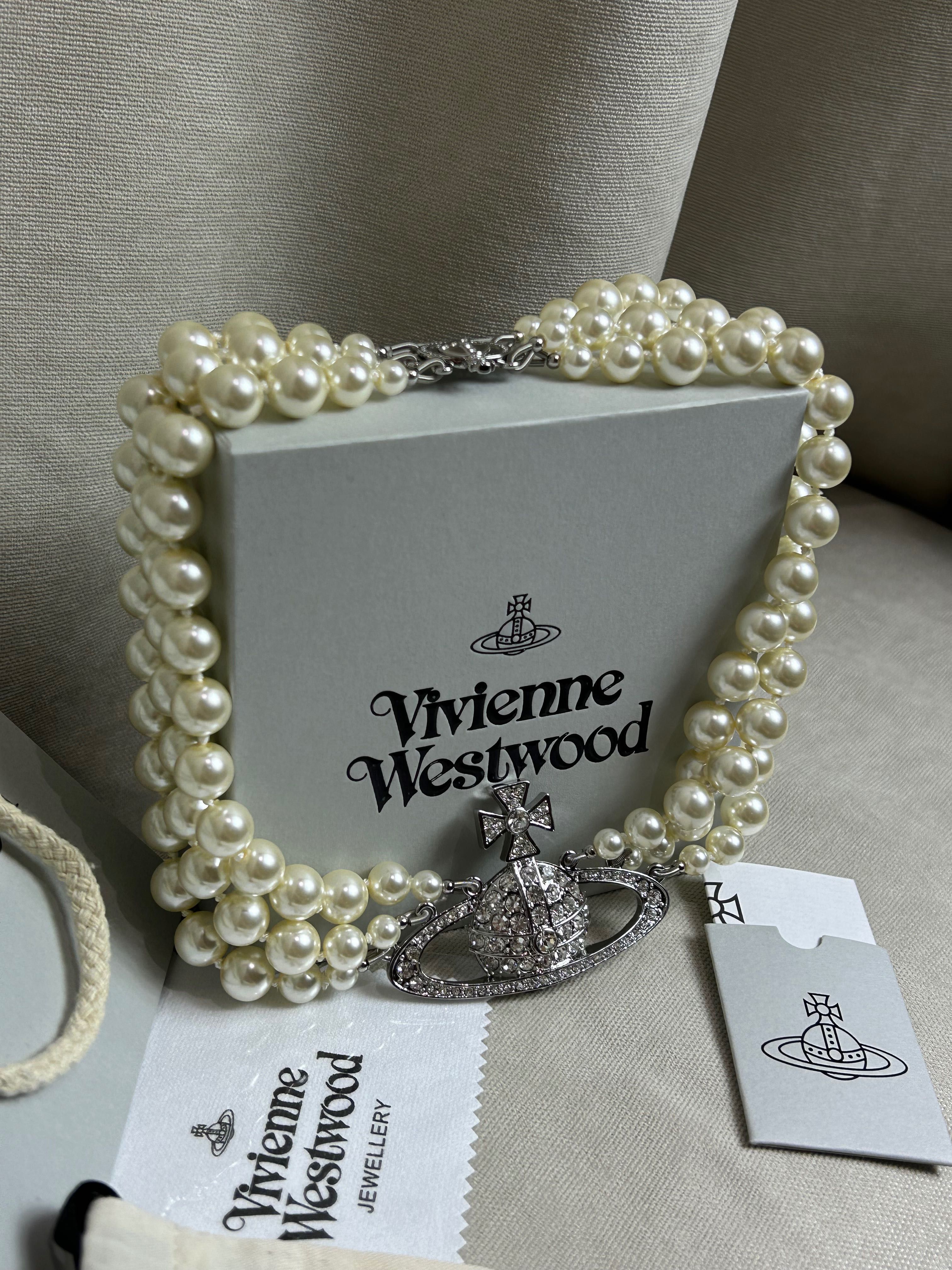 Vivienne Westwood Triple Pearl Necklace оригинал ожерелье бусы