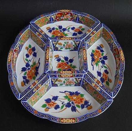 Винтажный Японский сервировочный фарфоровый набор для асорти