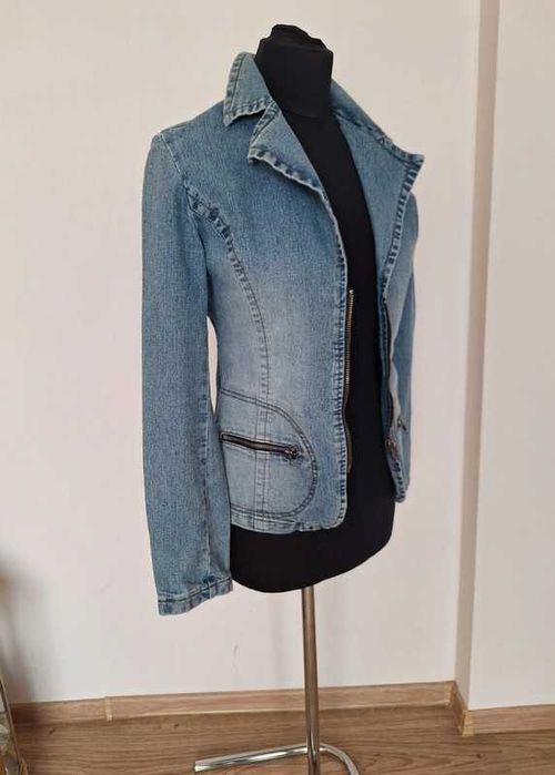 Świetna jeansowa katana kurtka jeansowa C&A 38 bawełna vintage retro
