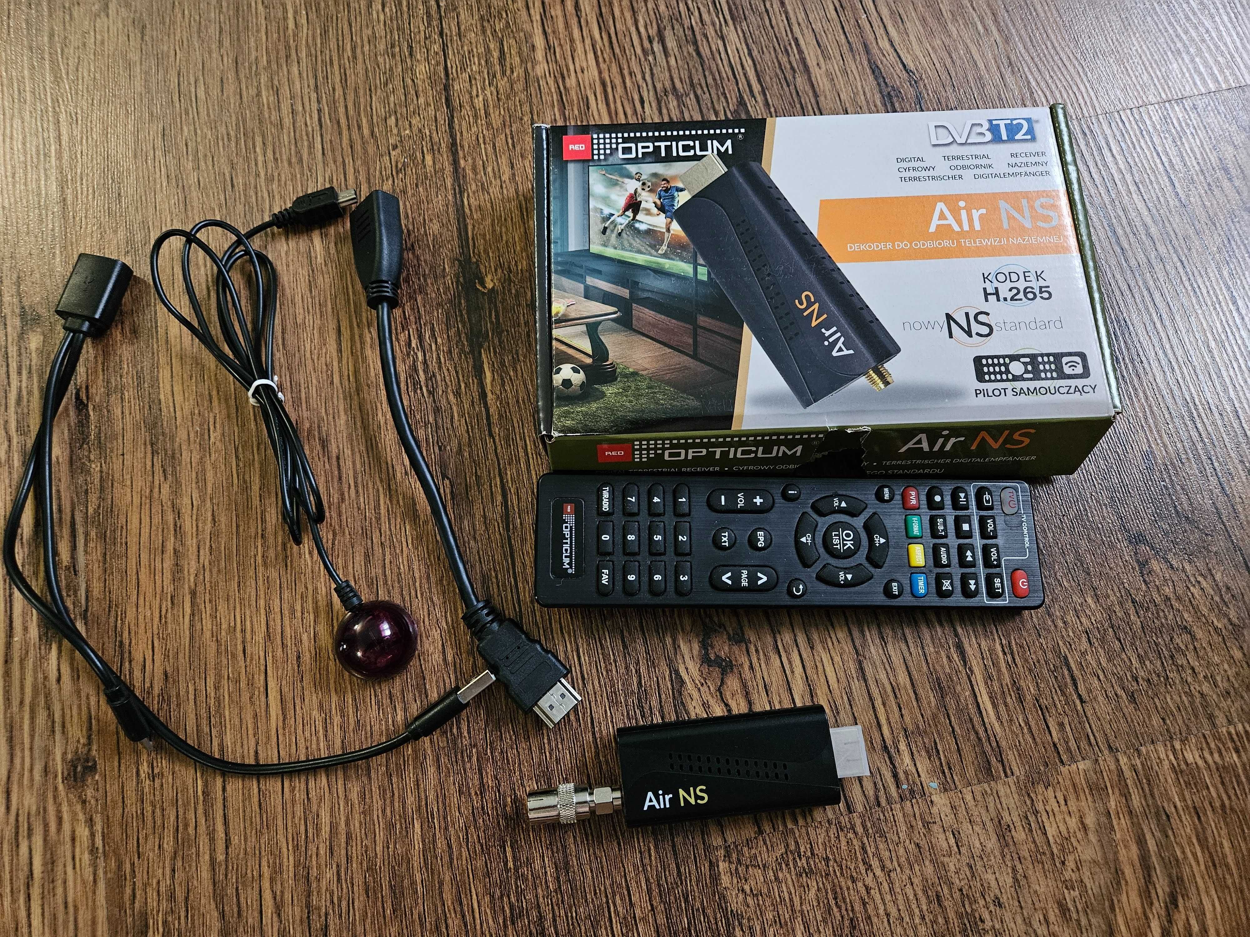 Dekoder Opticum Air NS DVB T2 komplet z pilotem