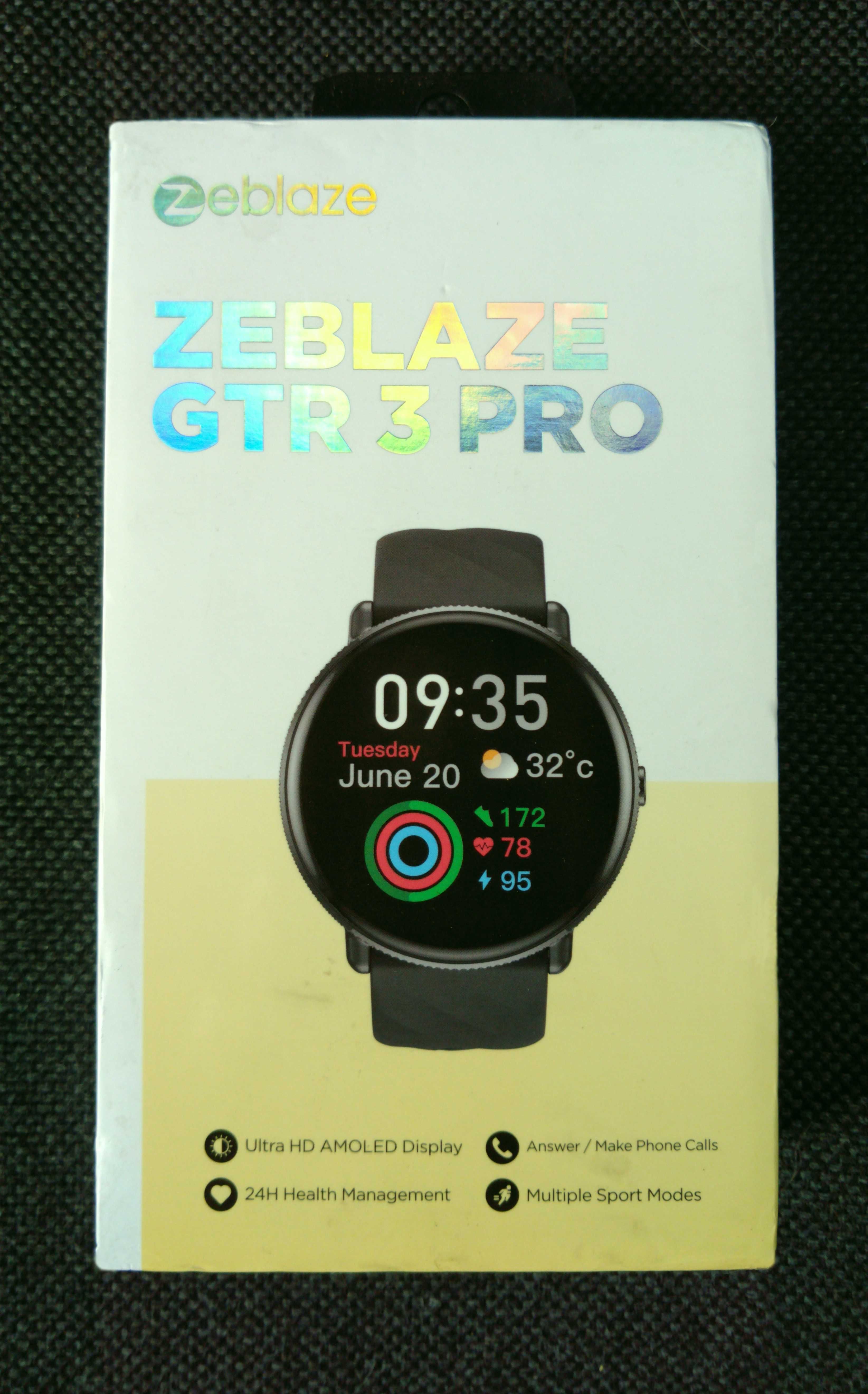 Zeblaze GTR 3 Pro. Чёрные смарт часы, Smart watch + защитные стёкла