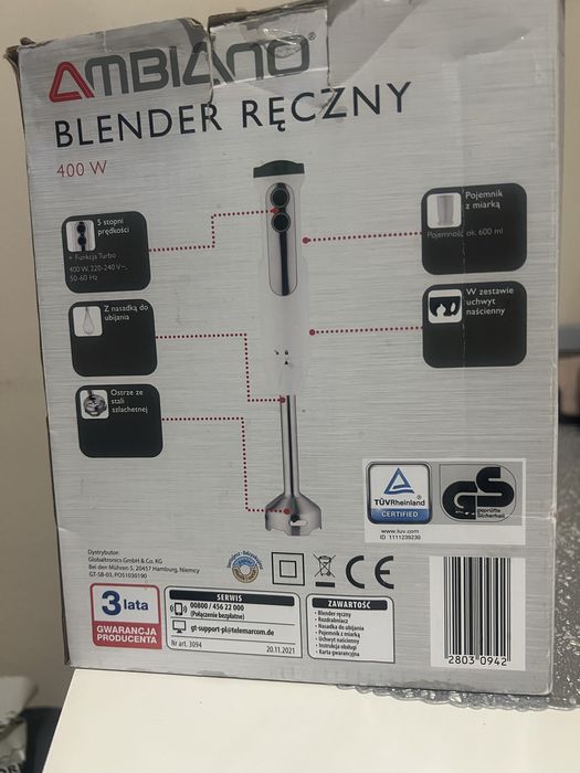 Blender ręcxny z akcesoriami