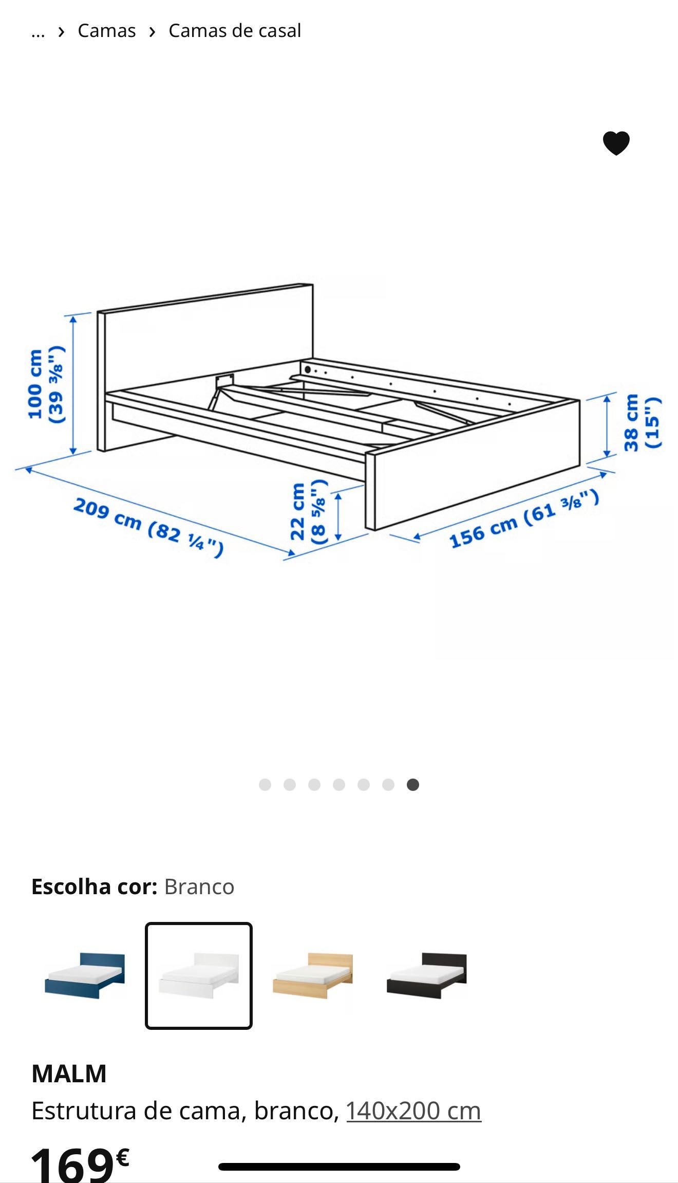 Cama IKEA MALM 140x200 cm