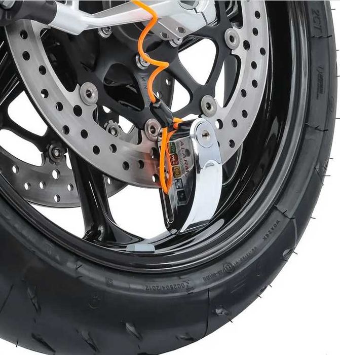 Замок на тормозной диск с сигнализацией и тросом напоминания ЯКІСТЬ