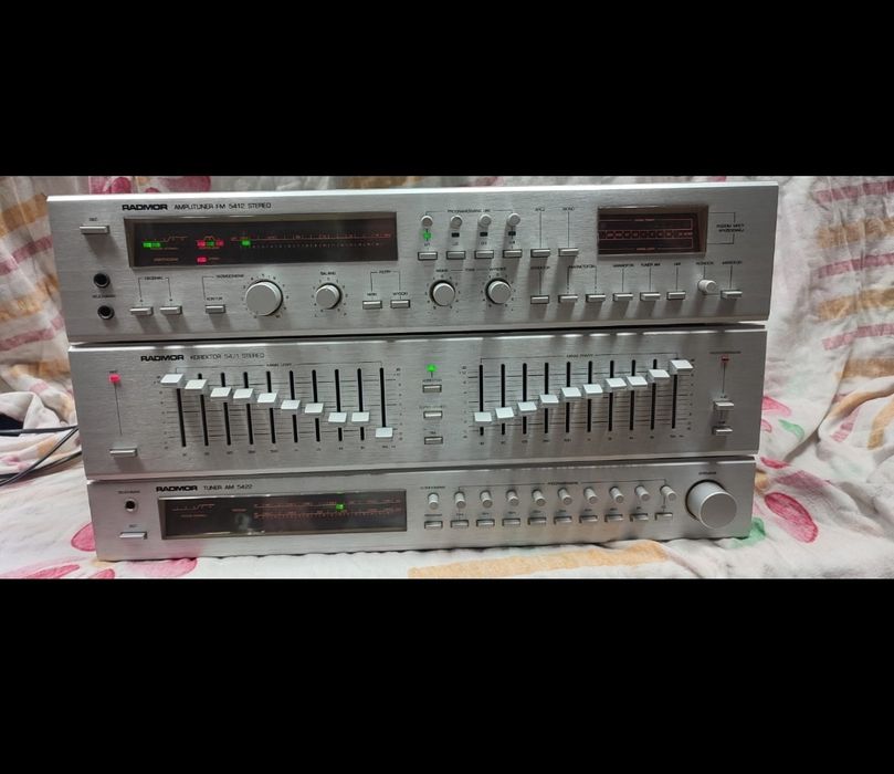 Zestaw Unitra Radmor. Tuner AM 5422, Korektor 5471, Amplituner 5412