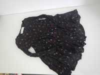 Tunika Zara zwiewna  czarna w różowe i białe gwiazdki 5 lat 110cm
