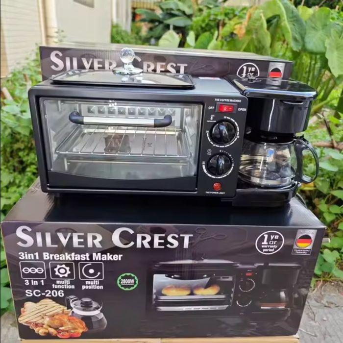 Електрична піч + кавоварка + гриль Сковорода 3в1 SILVER CREST 2800W