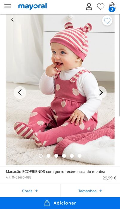 Conjunto Babygrow e gorro Mayoral