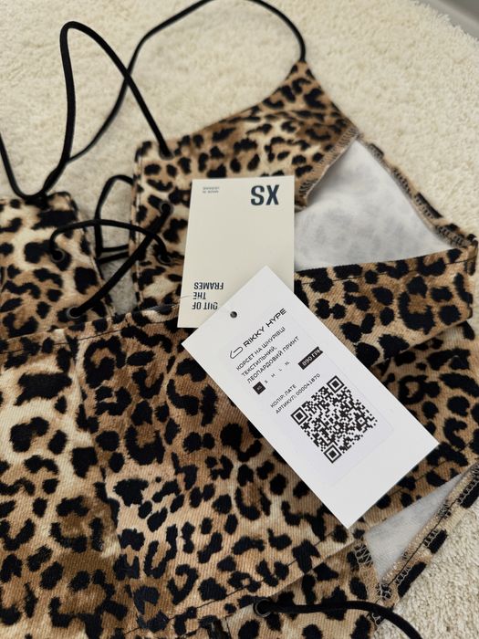 Корсет на шнурівці Rikky Hype, леопардовий принт