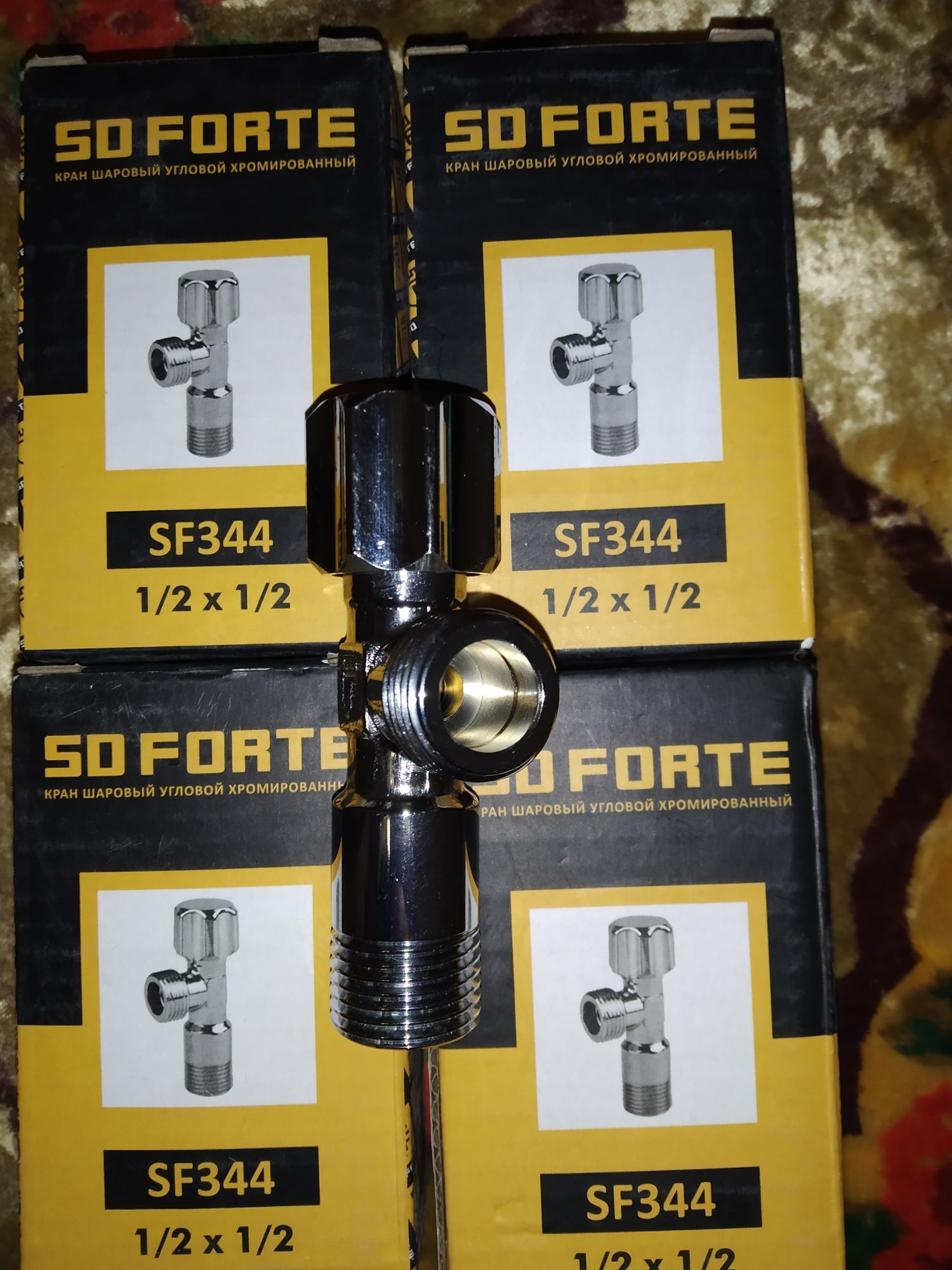 Кран шаровой угловой Forte 1/2 латунный,