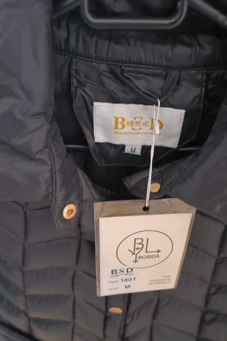 Czarna damska kurtka pikowana przejściowa nowa M