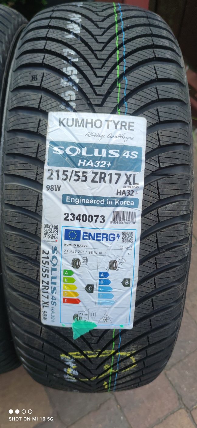 Nowe Kumho 215/55r17 dot 3823 montaż gratis