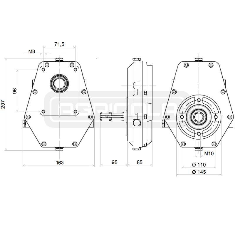 Multiplikator mały 1:3.8 wał + pompa GR2 40l