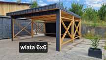 wiata samochodowa duża nowa carport PREMIUM nowoczesny design dwa auta