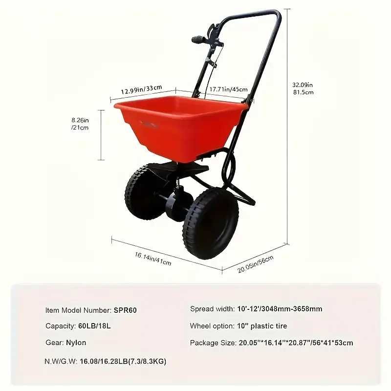 spalhador de sementes EVYLNORRS 27,22KG, para uso profissional manual