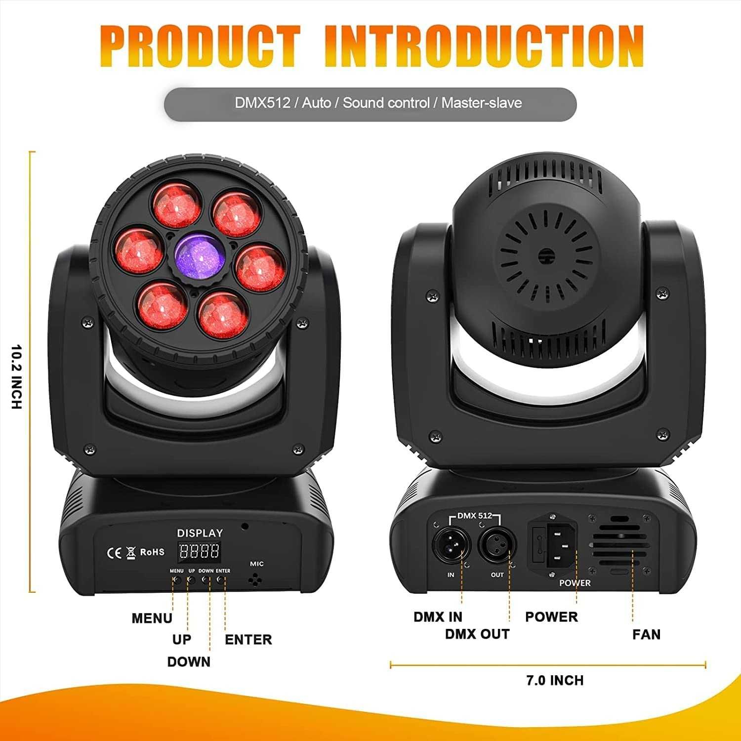 UKing 120W Oświetlenie sceniczne Disco, głowa led