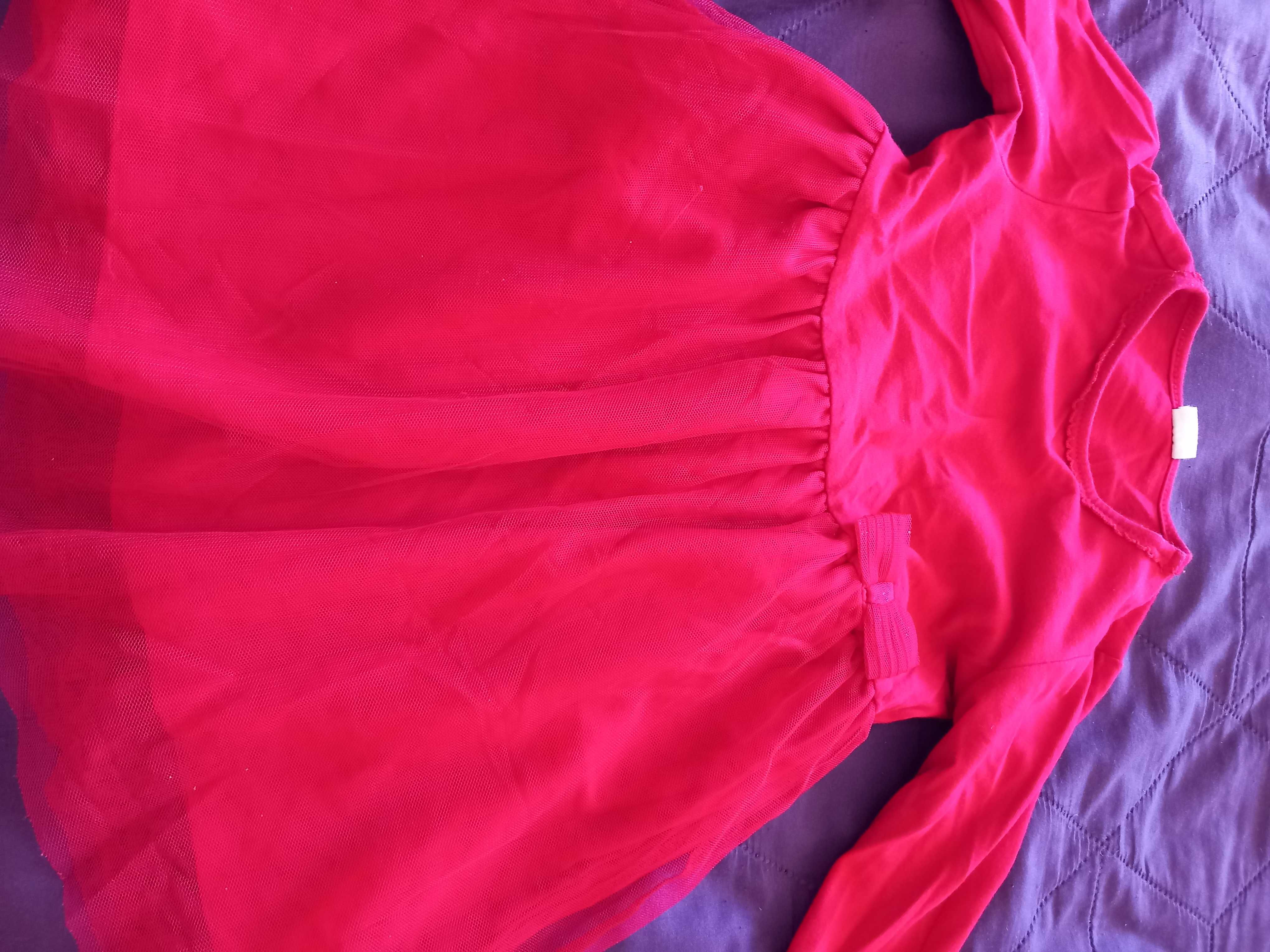 Sukienka czerwona roz 86  firma h&m