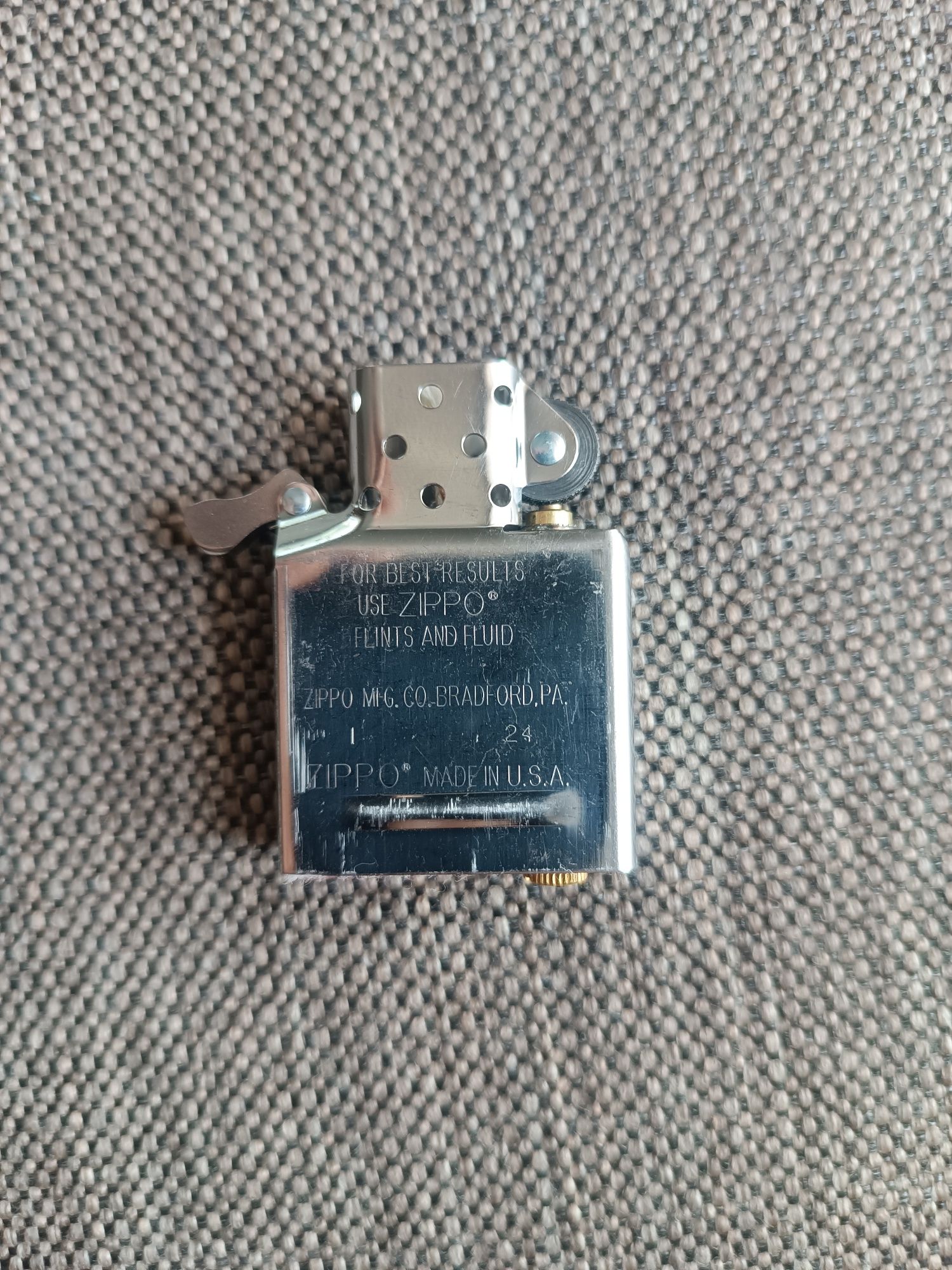 Zippo regular street chrome 207, втулка в інсерт, чохол, кремній